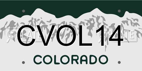 CVOL14 Colorado License Plate