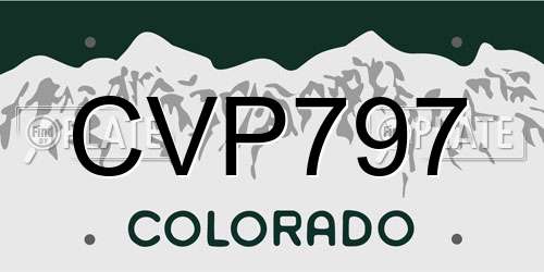 CVP797 Colorado License Plate