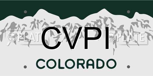 CVPI Colorado License Plate