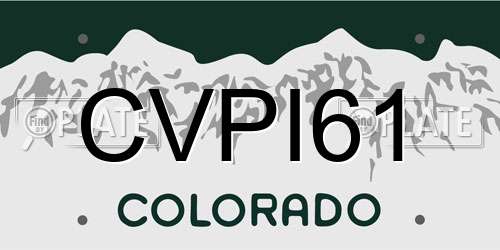 CVPI61 Colorado License Plate