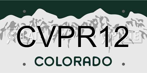 CVPR12 Colorado License Plate