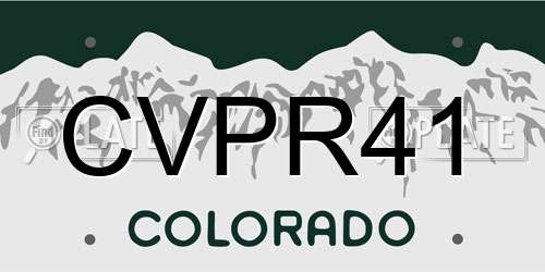CVPR41 Colorado License Plate