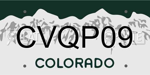 CVQP09 Colorado License Plate
