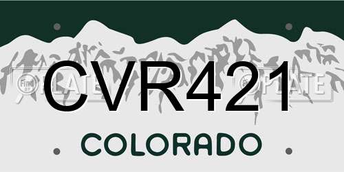 CVR421 Colorado License Plate