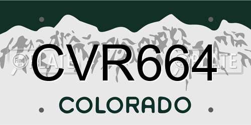 CVR664 Colorado License Plate