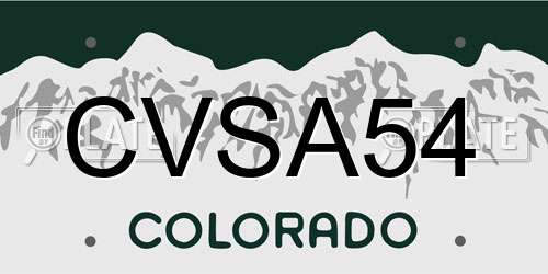 CVSA54 Colorado License Plate