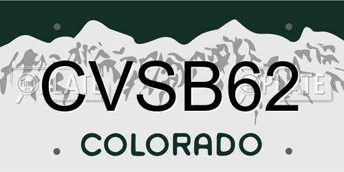 CVSB62 Colorado License Plate
