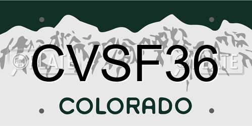 CVSF36 Colorado License Plate