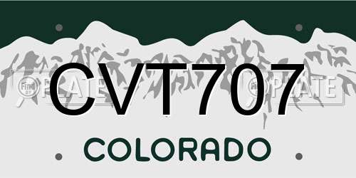 CVT707 Colorado License Plate