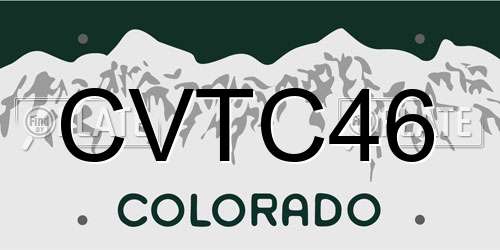 CVTC46 Colorado License Plate
