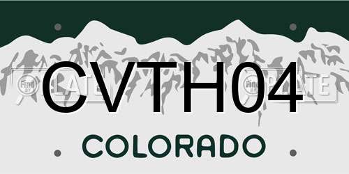 CVTH04 Colorado License Plate