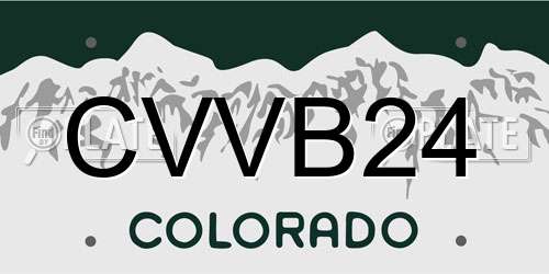 CVVB24 Colorado License Plate