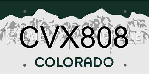 CVX808 Colorado License Plate