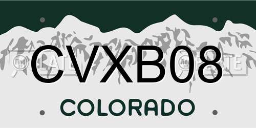 CVXB08 Colorado License Plate