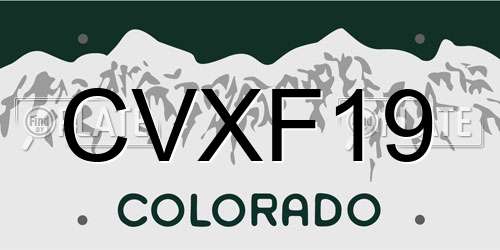 CVXF19 Colorado License Plate