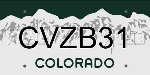CVZB31 Colorado License Plate