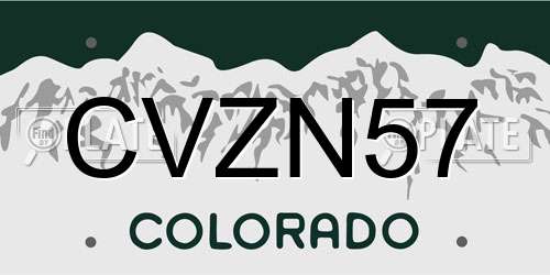 CVZN57 Colorado License Plate