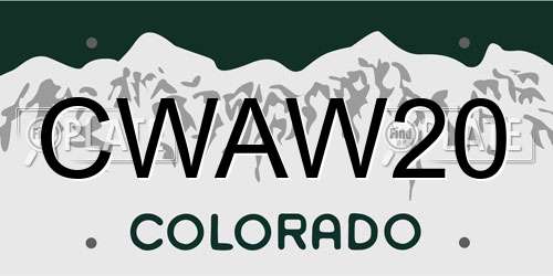 CWAW20 Colorado License Plate