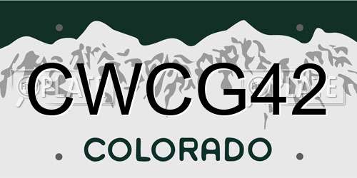 CWCG42 Colorado License Plate