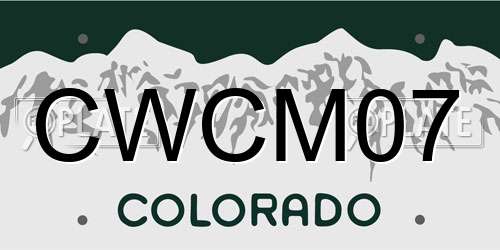 CWCM07 Colorado License Plate