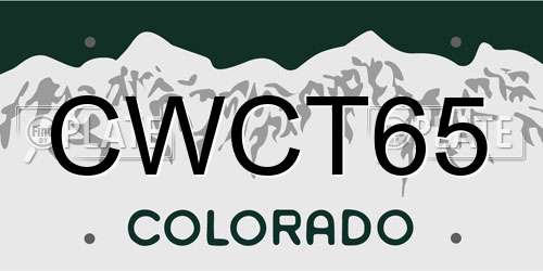 CWCT65 Colorado License Plate