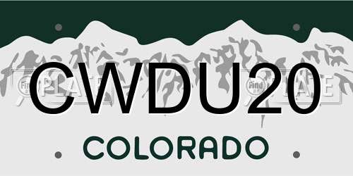CWDU20 Colorado License Plate