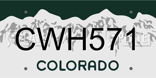 CWH571 Colorado License Plate