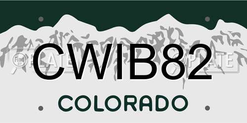 CWIB82 Colorado License Plate