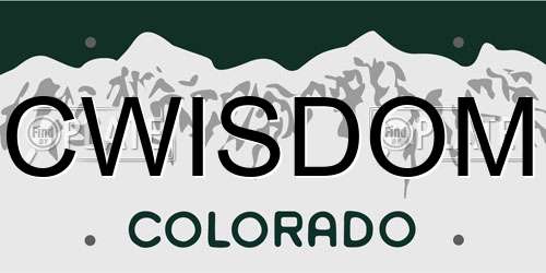 CWISDOM Colorado License Plate