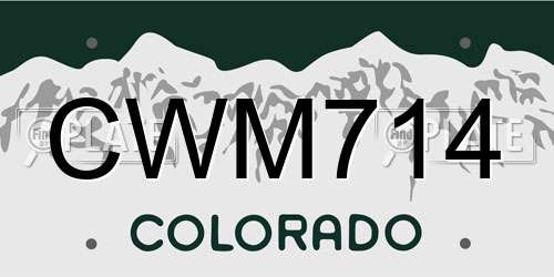 CWM714 Colorado License Plate