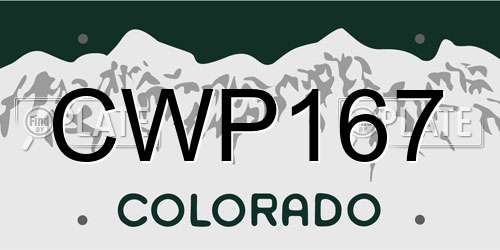 CWP167 Colorado License Plate