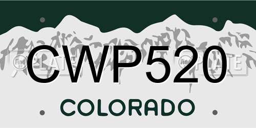 CWP520 Colorado License Plate