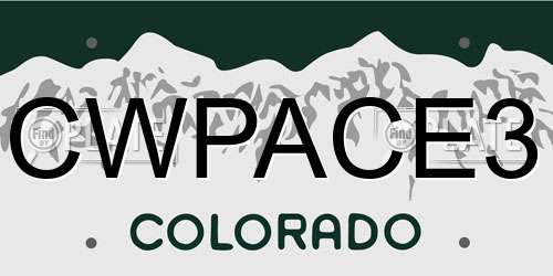 CWPACE3 Colorado License Plate