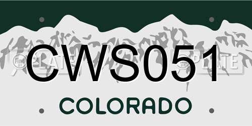 CWS051 Colorado License Plate