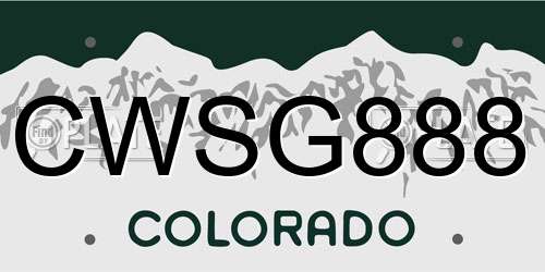 CWSG888 Colorado License Plate