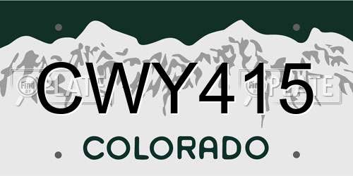 CWY415 Colorado License Plate