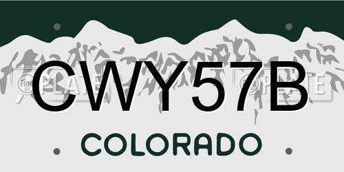 CWY57B Colorado License Plate