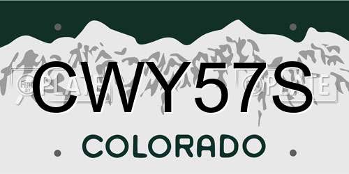 CWY57S Colorado License Plate