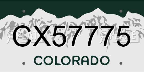 CX57775 Colorado License Plate