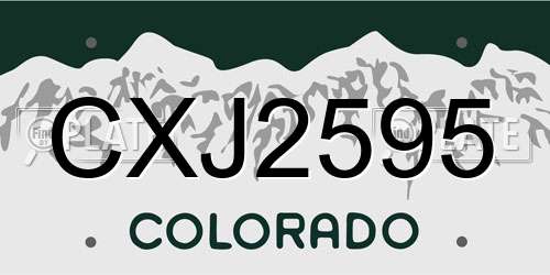 CXJ2595 Colorado License Plate