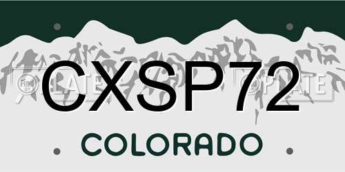 CXSP72 Colorado License Plate