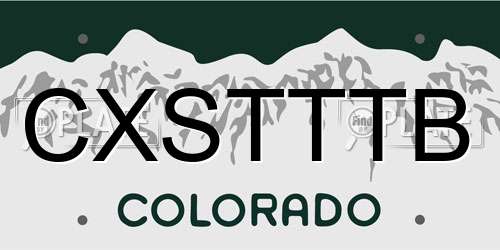 CXSTTTB Colorado License Plate