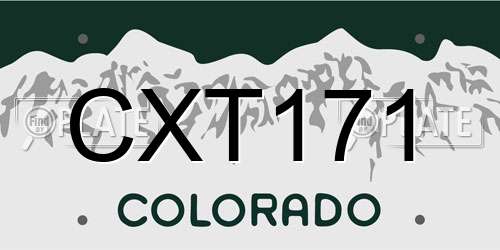 CXT171 Colorado License Plate