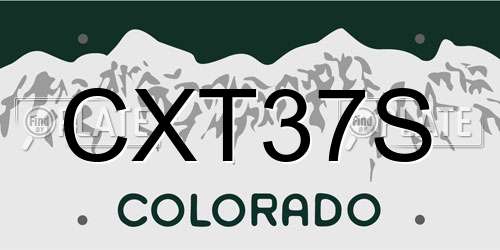 CXT37S Colorado License Plate
