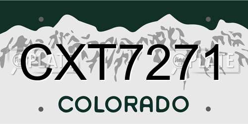 CXT7271 Colorado License Plate