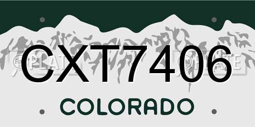CXT7406 Colorado License Plate
