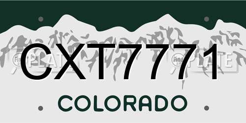 CXT7771 Colorado License Plate