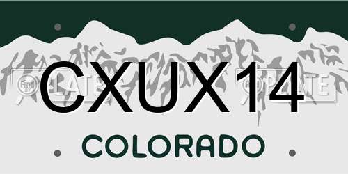 CXUX14 Colorado License Plate