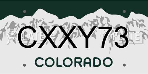 CXXY73 Colorado License Plate