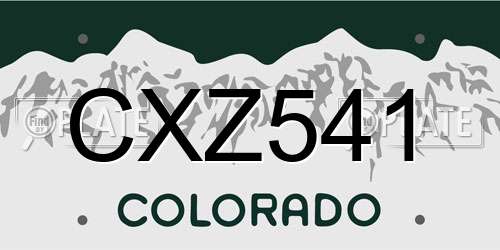 CXZ541 Colorado License Plate